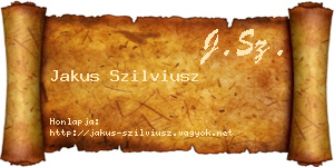 Jakus Szilviusz névjegykártya